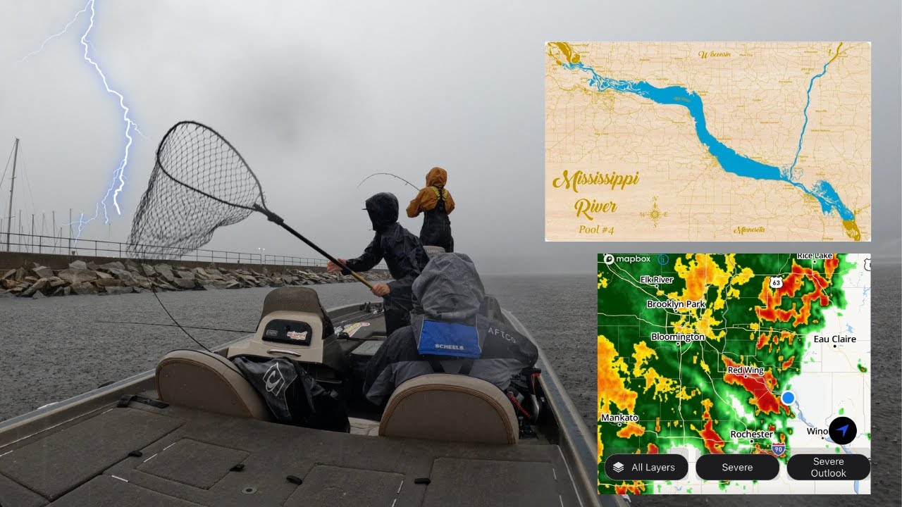 Fishing Tournament On The Mississippi River During Severe Thunderstorm!