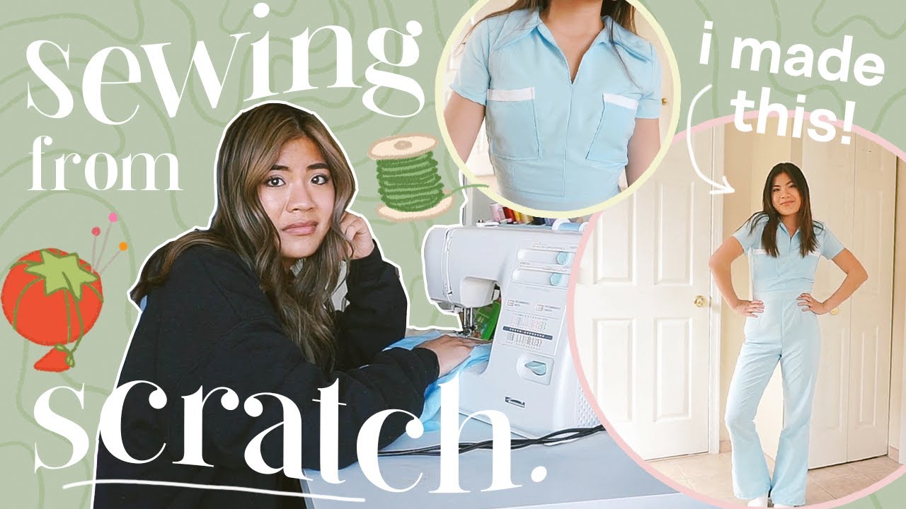 i tried sewing from scratch for the first time 🧵 (it was lowkey hard...)