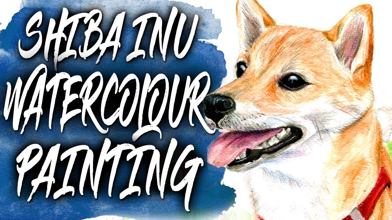 Shiba Inu Watercolor Timelapse Speed Painting Dog Portrait