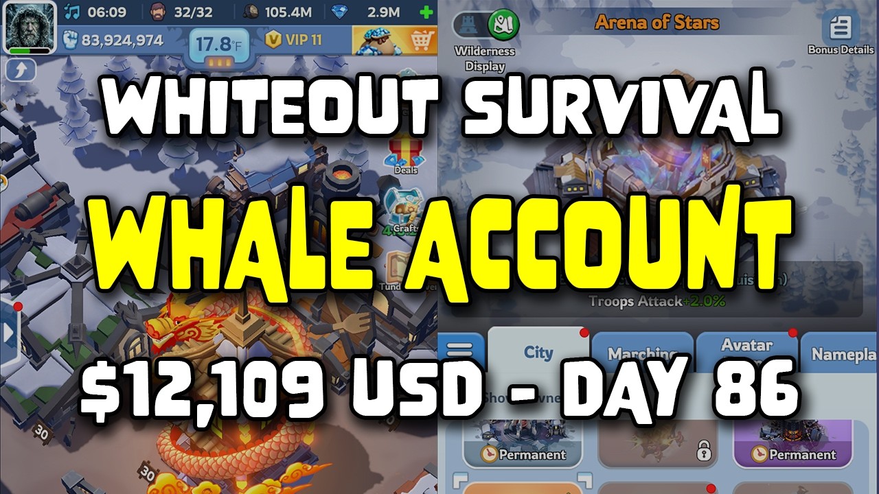 WOS Whale Account - $12,109 USD - Day 86 - Supreme President Tour