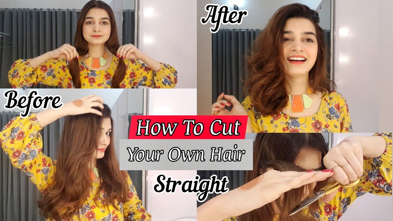 How To Cut Your Own Hair Straight || Front Layers