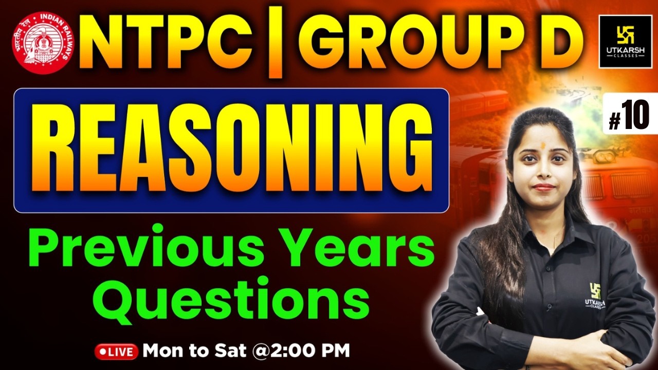RRB Previous Year Questions | #10 | RRB NTPC | RRB Group D | RRB Reasoning PYQs | Priya Ma'am