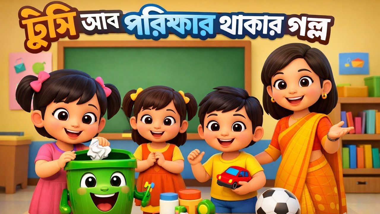 হাসু ডাস্টবিনের গল্প | শিশুদের বাংলা কার্টুন | Cleanliness Moral Story | GIGATOONAI