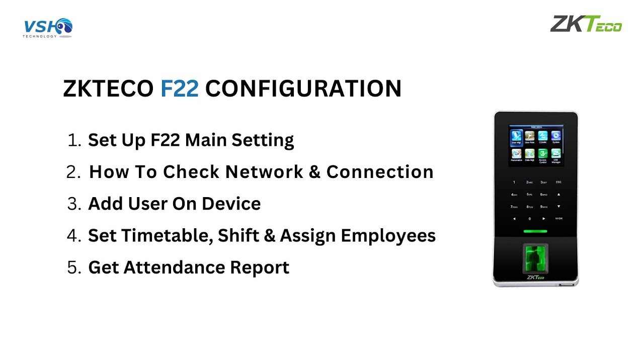 ZKTeco F22 Fingerprint Access Control Configuration: Step-by-Step Setup Guide - ZKTIMENET