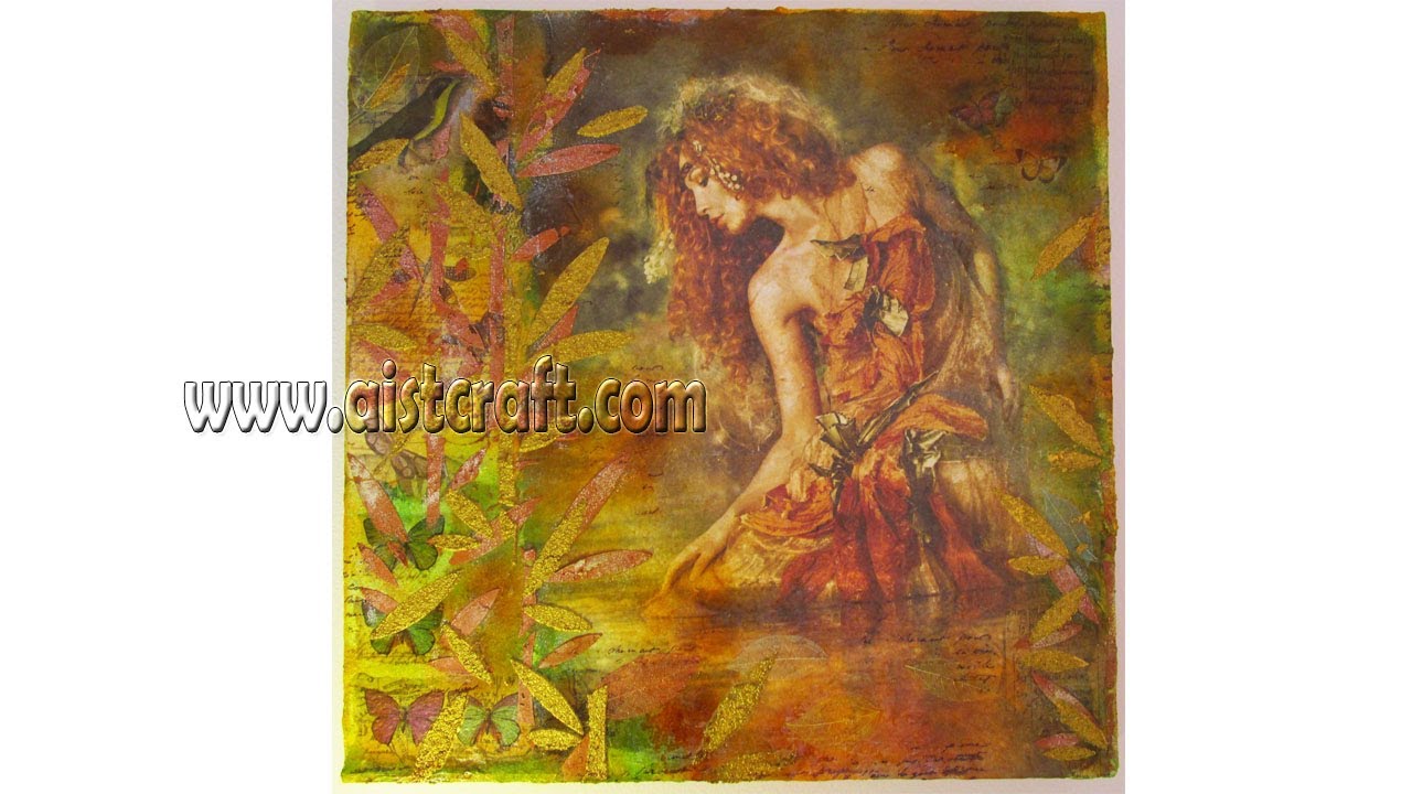 Декупаж на холсте с техникой Микс Медиа (Mixed Media).