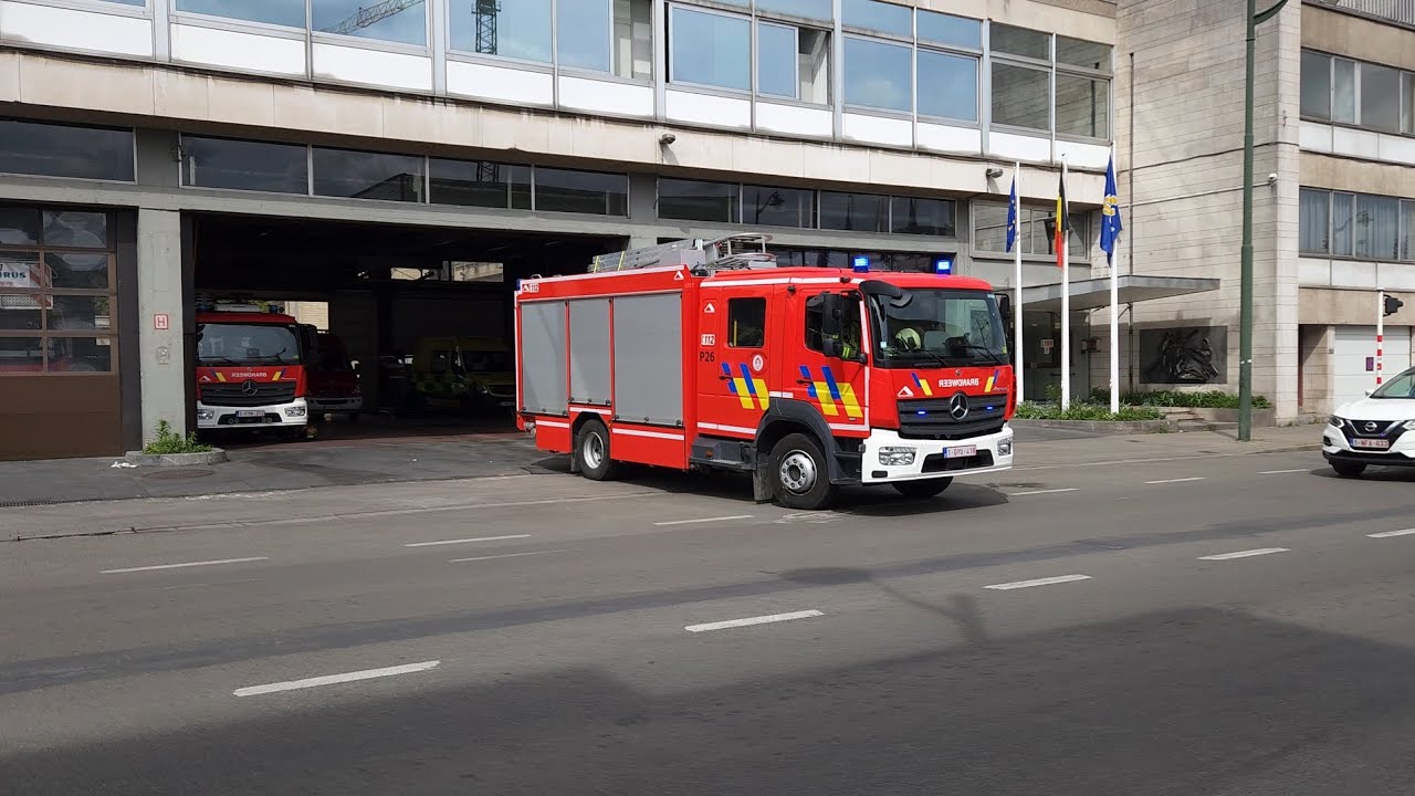 Brussels Fire Pumper P26 Responding