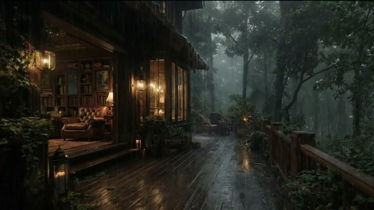 Heavy Rain on Corner Window 🌧️ Cozy Bedroom Ambience for Deep Sleep, Rest, Study, Focus