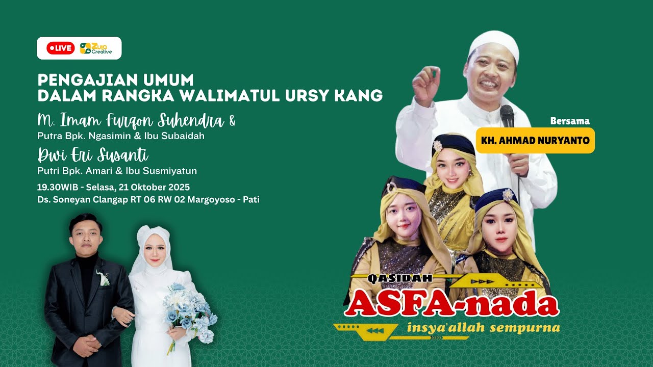 LIVE 🔴 PENGAJIAN UMUM || ASFA NADA || KH. AHMAD NURYANTO || WEDDING CEREMONY HENDRA & ERI