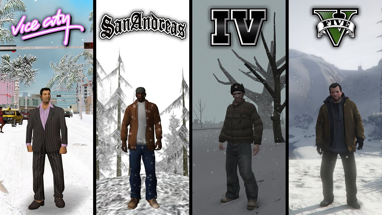 Как выглядят игры GTA зимой? (+ ссылки на скачивание) ⛄