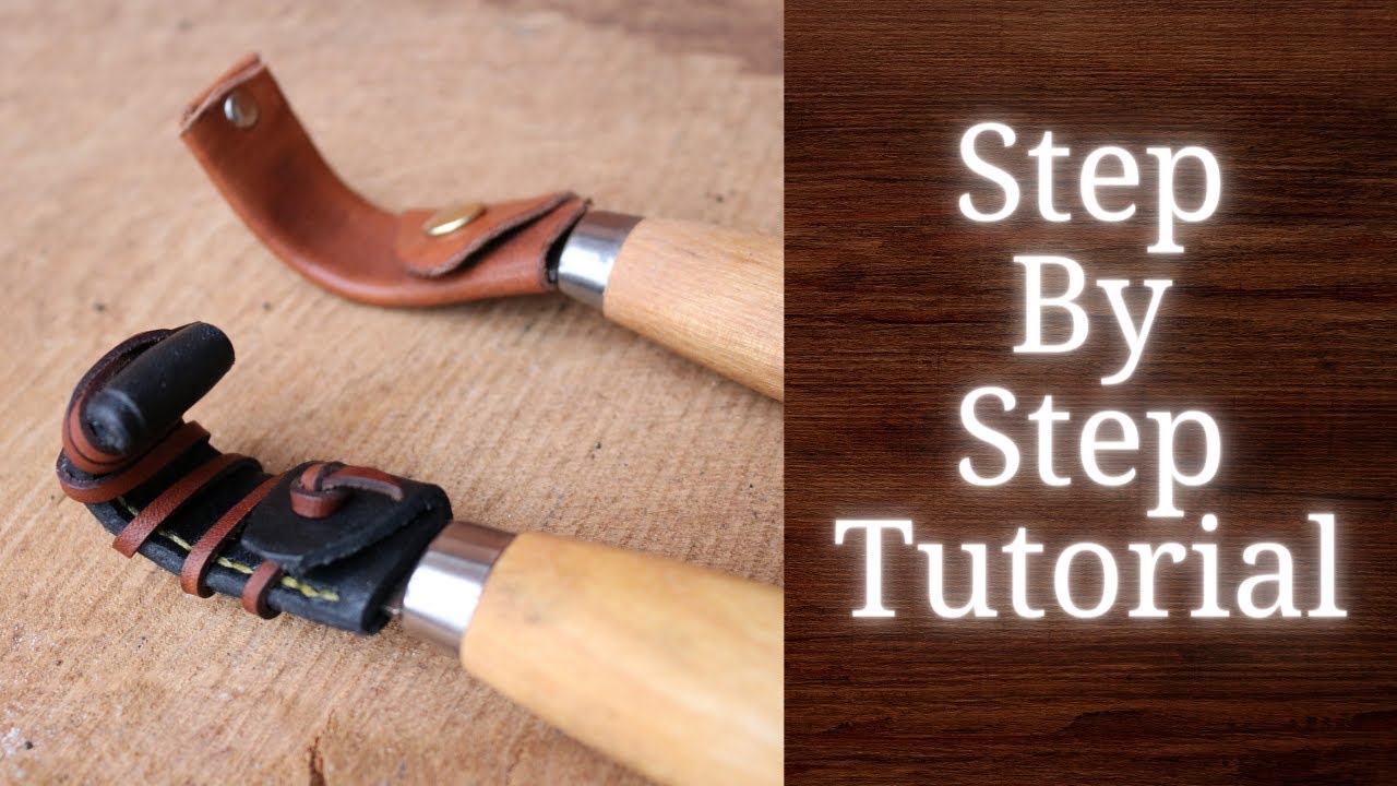 How To Make A Leather Sheath For A Spoon / Hook Knife - Lee Stoffer