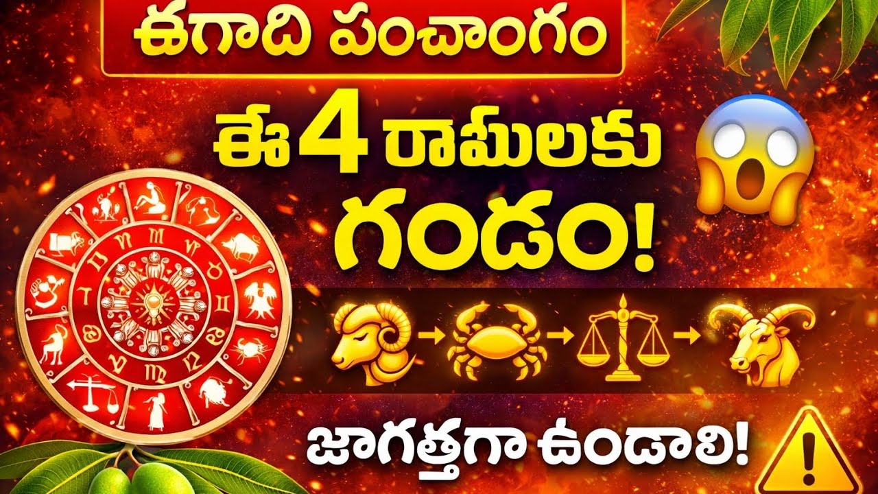 👉 ఉగాది తర్వాత ఈ 4 రాశులకు గండం 😱 తప్పక తెలుసుకోండి | Ugadi 2026