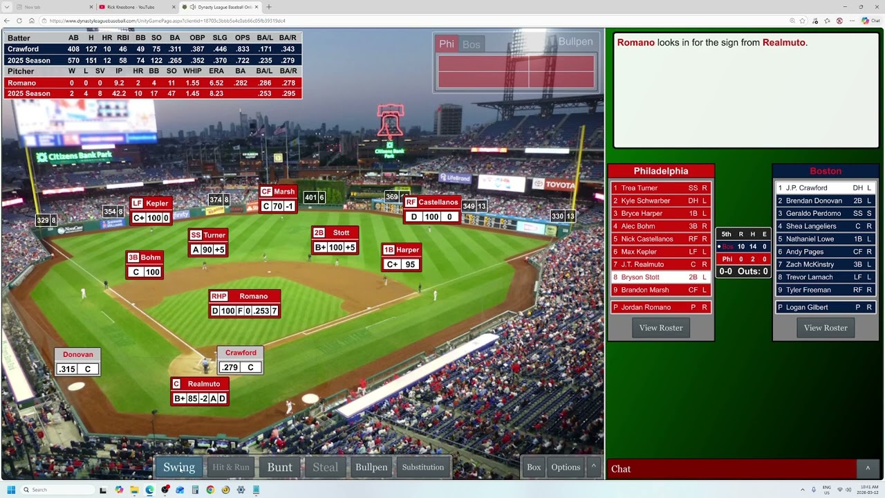 Game 103 Philadelphia Phillies vs Boston Mob, MLB vs Me 2025 Dynasty League Baseball Replay