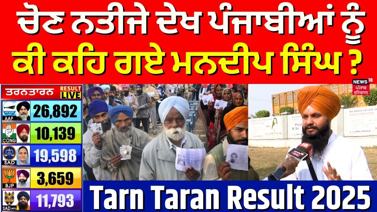 Live | Mandeep Singh Khalsa : ਚੋਣ ਨਤੀਜੇ ਦੇਖ ਪੰਜਾਬੀਆਂ ਨੂੰ ਕੀ ਕਹਿ ਗਏ ਮਨਦੀਪ ਸਿੰਘ ? | Tarn Taran bypoll