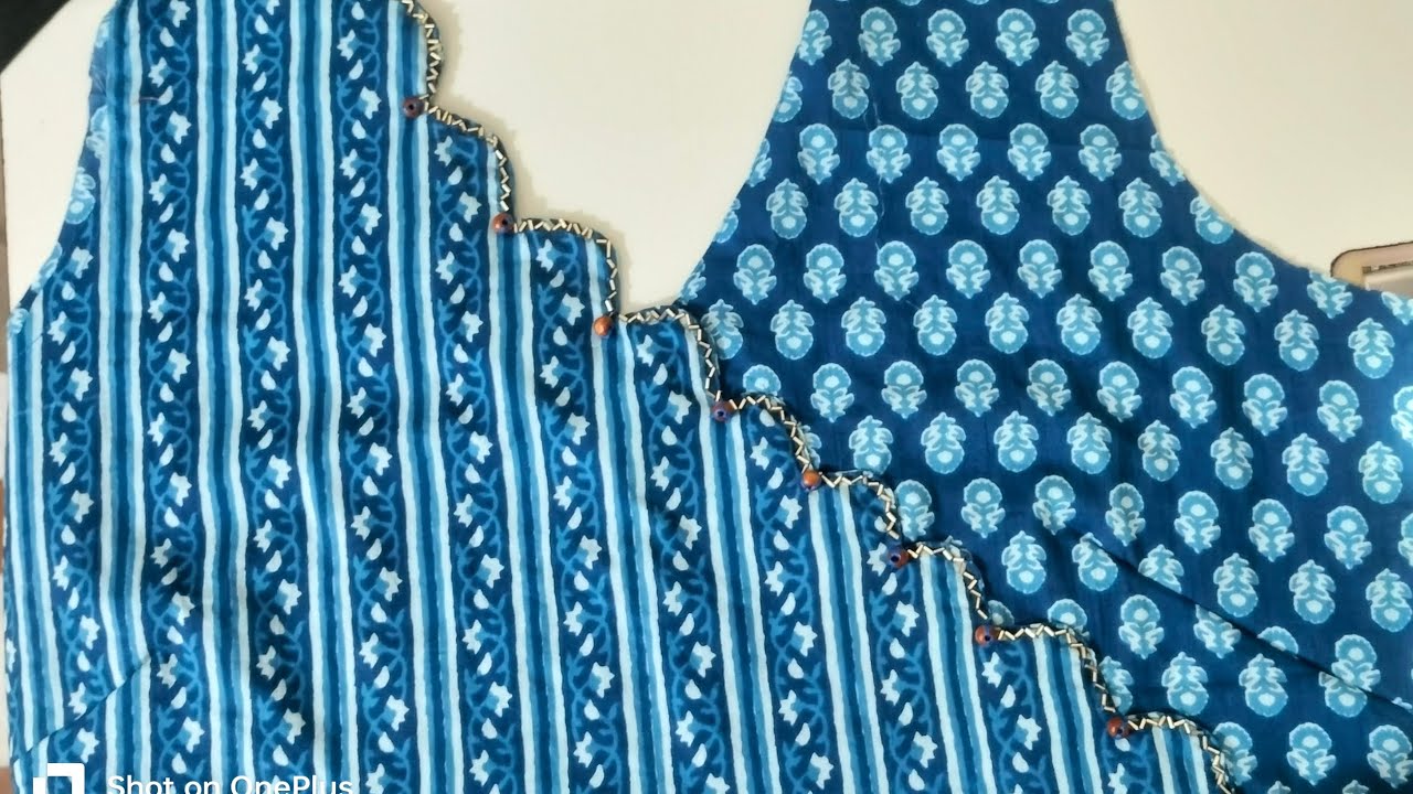 Beautiful overlapping neck pattern stitching and cutting ✂️ tutorial # kurti cutting tutorial for be