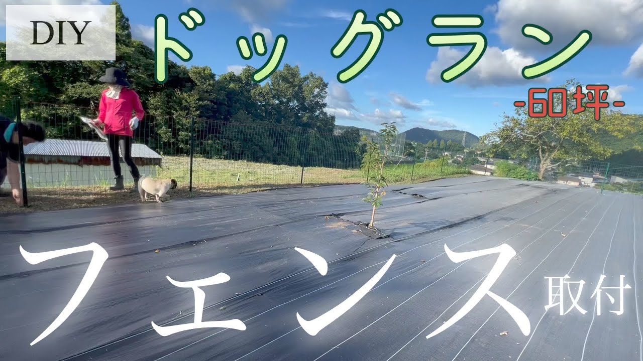 【DIY】60坪のドッグランやっと…フェンス取付完了【リフォーム】