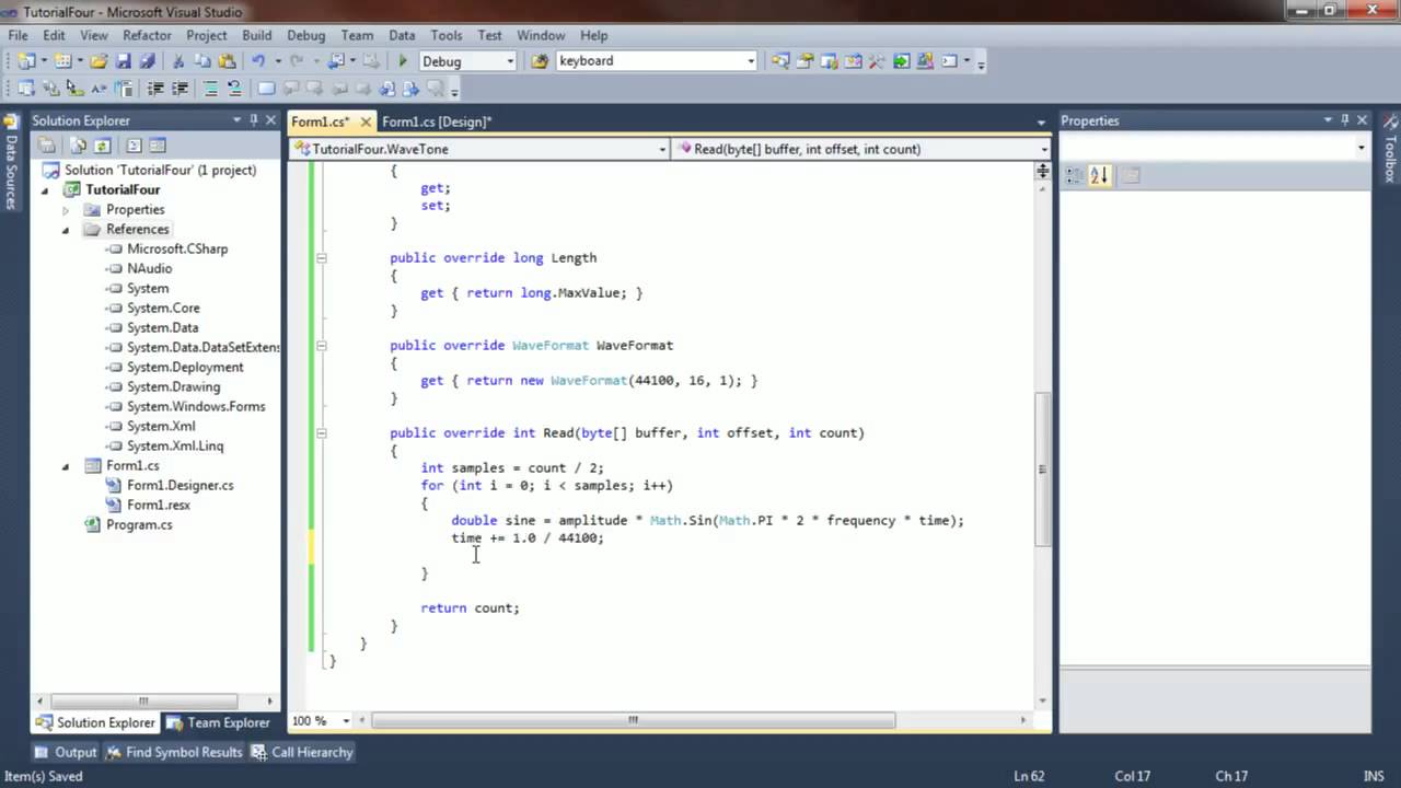 C# Audio Tutorial 4 - Custom WaveStream Object