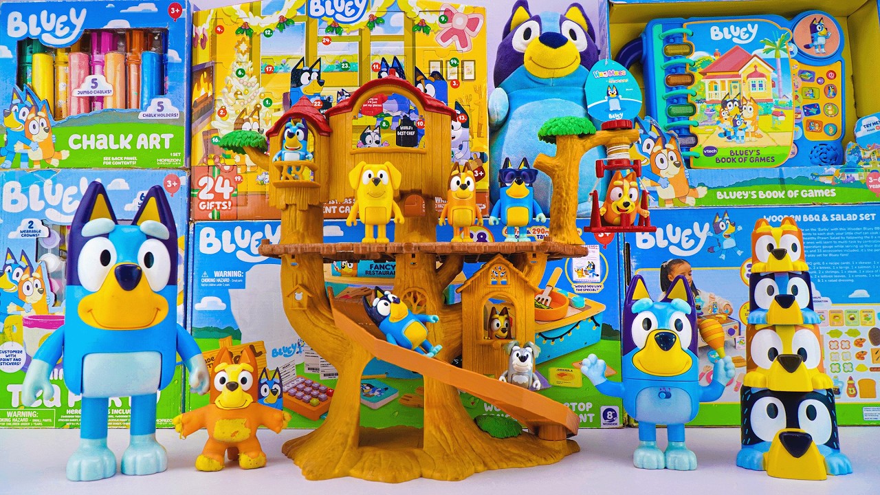 Bluey Toy Collection Unboxing Review 🌳 Bluey Adventure Tree House & Bluey Best Friend Bluey