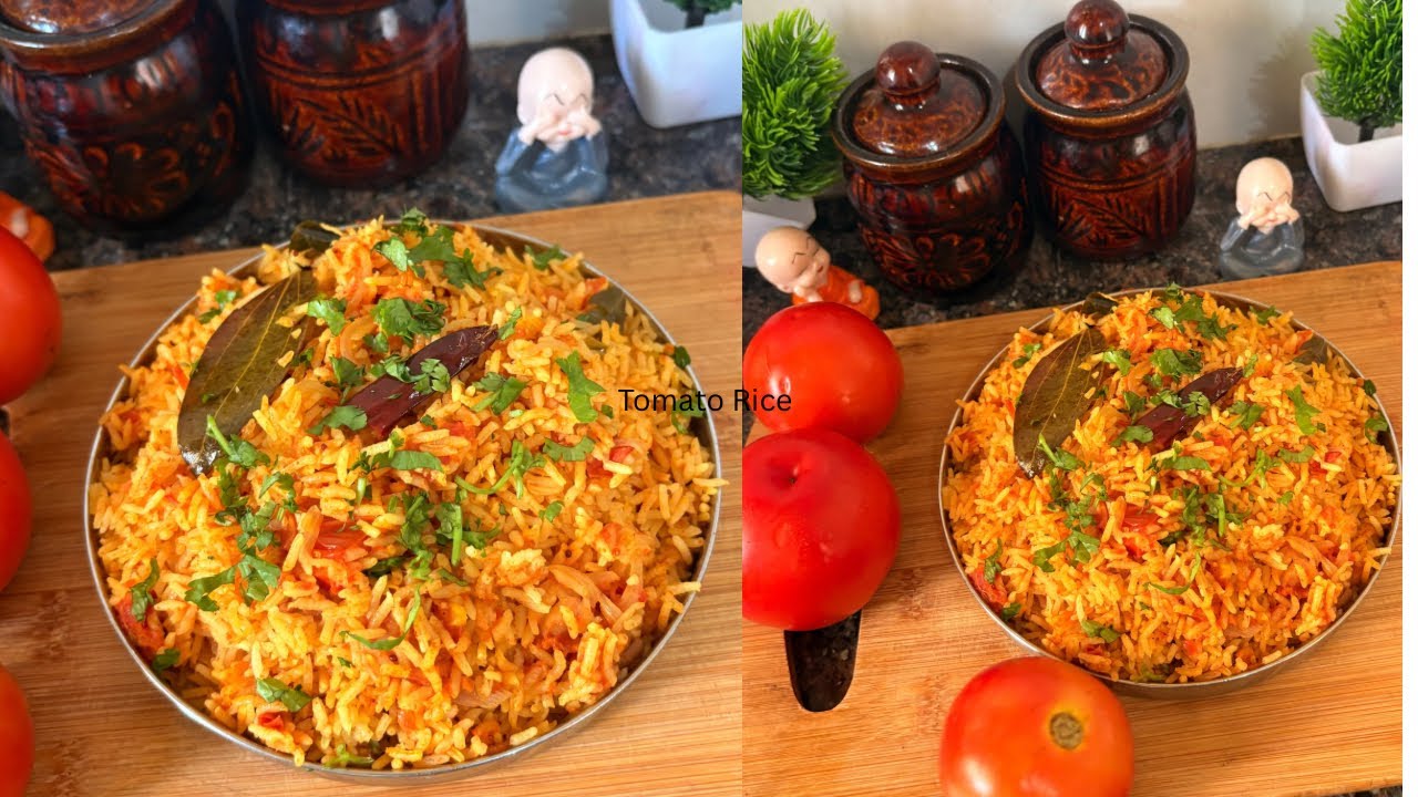 టమోటా రైస్ ని సింపుల్ గా ఇలా చేసుకోండి 😋 Tomato Rice in Telugu 🥰 Tomato pulao Recipe | easy recipe 