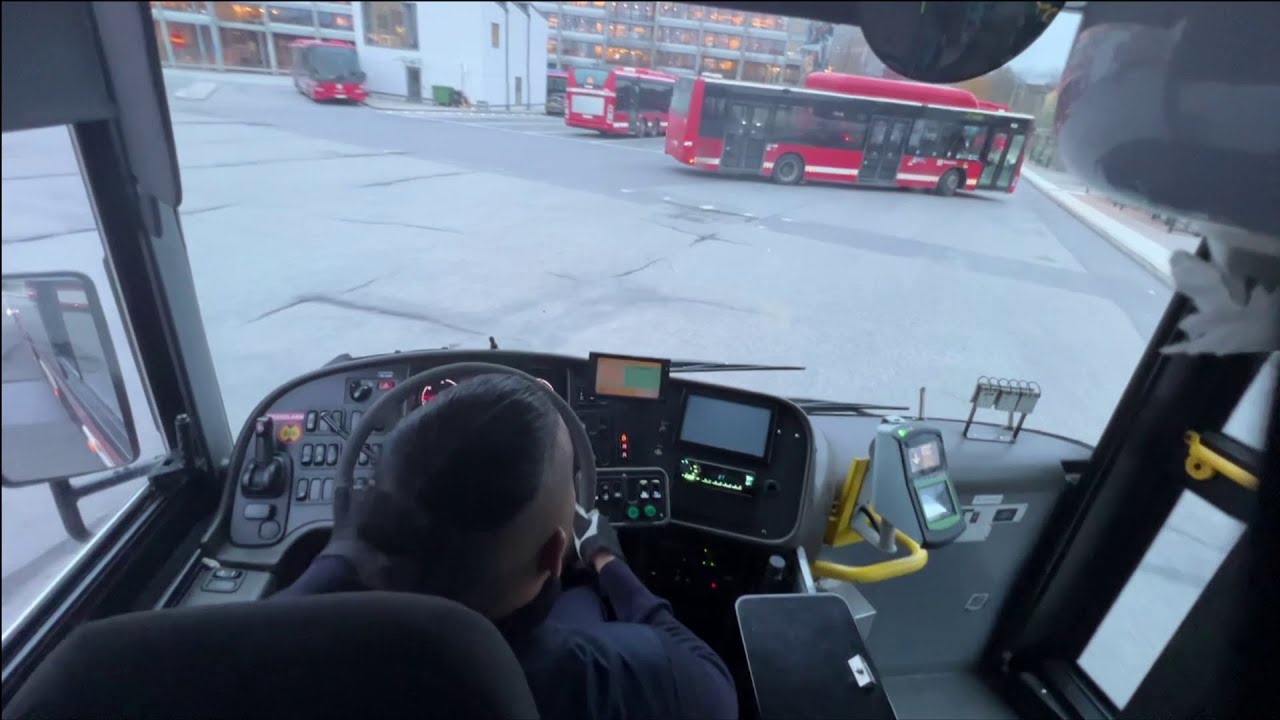 POV-Bus Driving Scania Omnilink- From Gullmarsplan To Farsta Strand-Sweden Stockholm