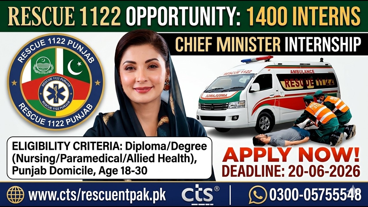 Rescue 1122 Internship Opportunity 2026: Apply Now for 1400 Positions