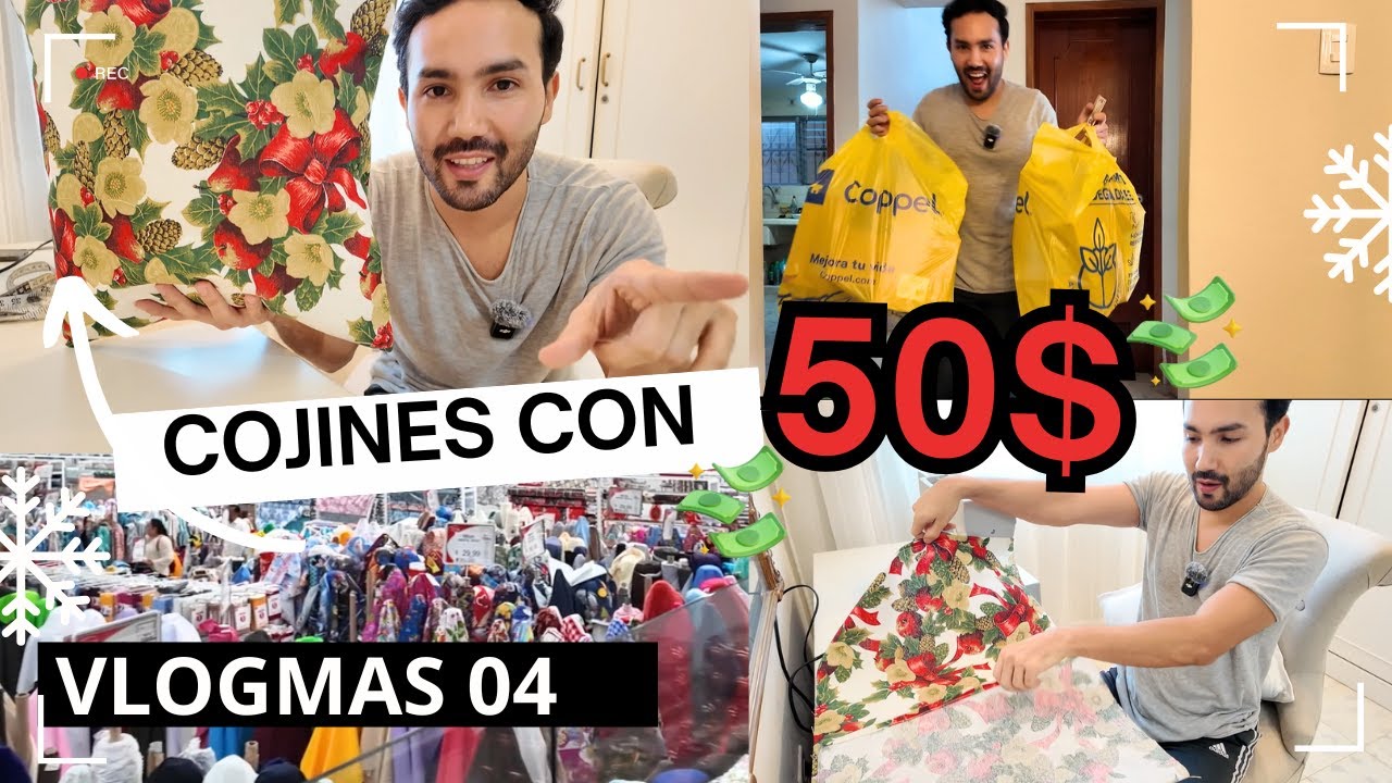 🎄COJINES NAVIDEÑOS con SOLO $10 MXN ¡Fáciles y Económicos! ✂️ DIY VLOGMAS4