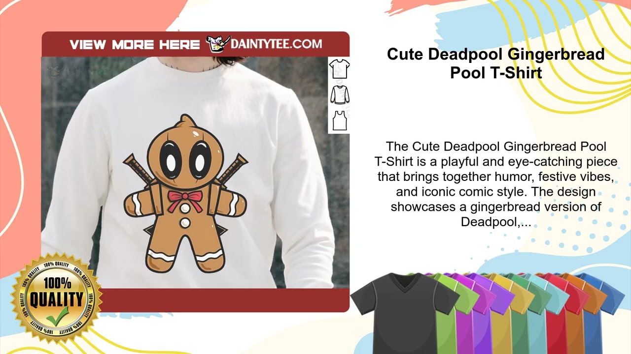 Cute Deadpool Gingerbread Pool T-Shirt