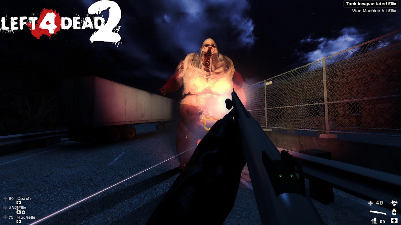 L4D2 Dark Carnival Surviving Against Meatwall Tank on EXPERT