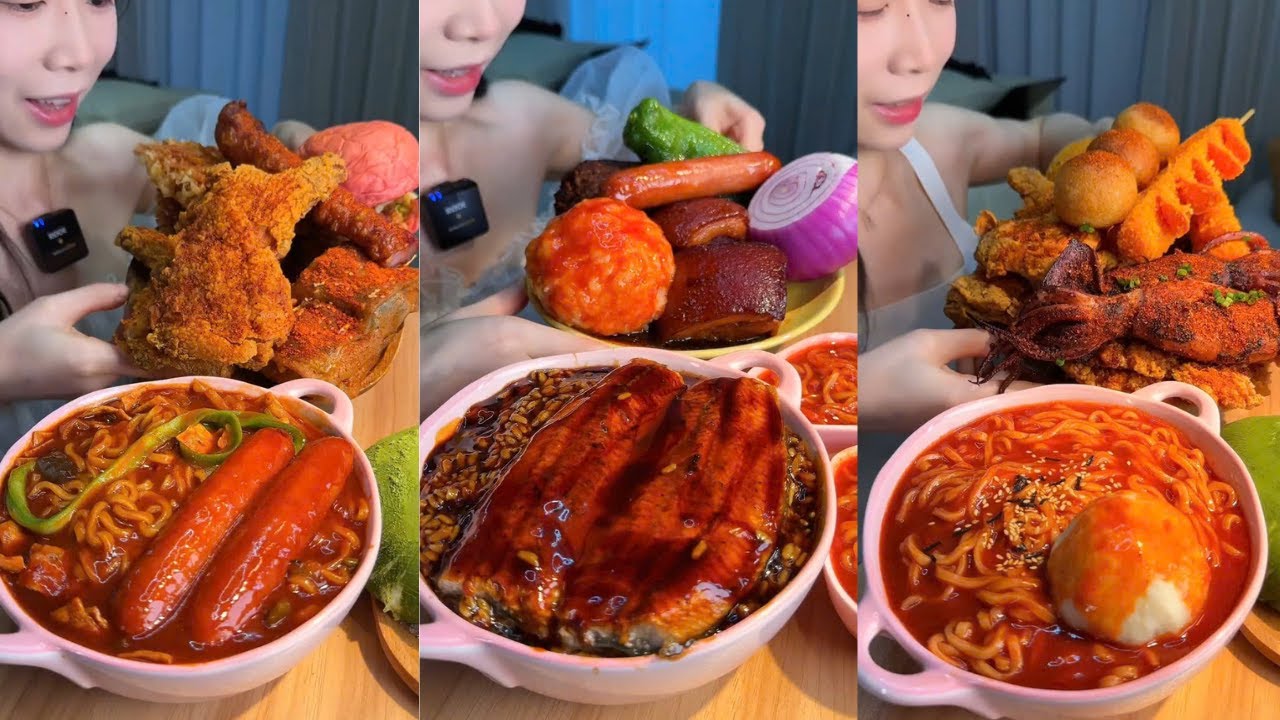 Giant Meatballs, Grilled Eel Rice, Saucy Noodles & Matcha Cake Mukbang ASMR