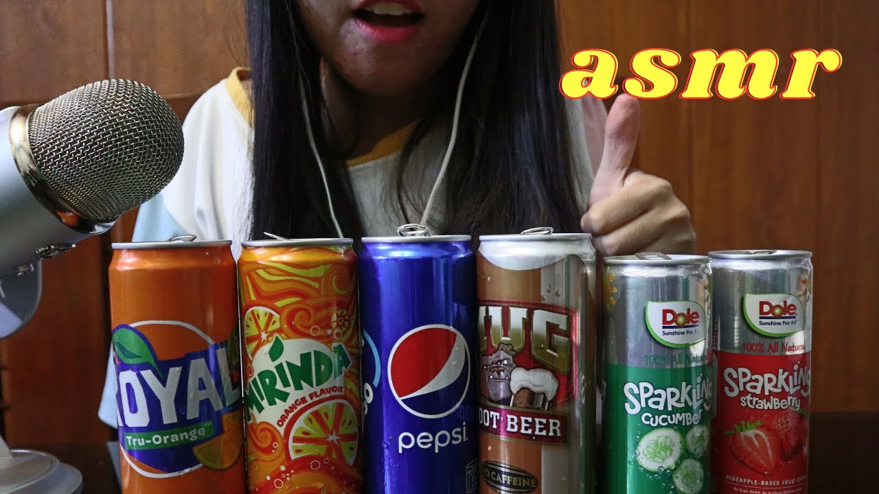 ASMR DRINKING SERIES: Gulping and Burping (Royal, Pepsi, Dole Sparkling and more)