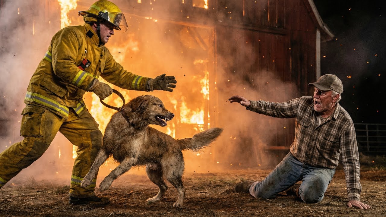 ¡El granjero se rindió, pero el perro no! (Fuerza de Bomberos)