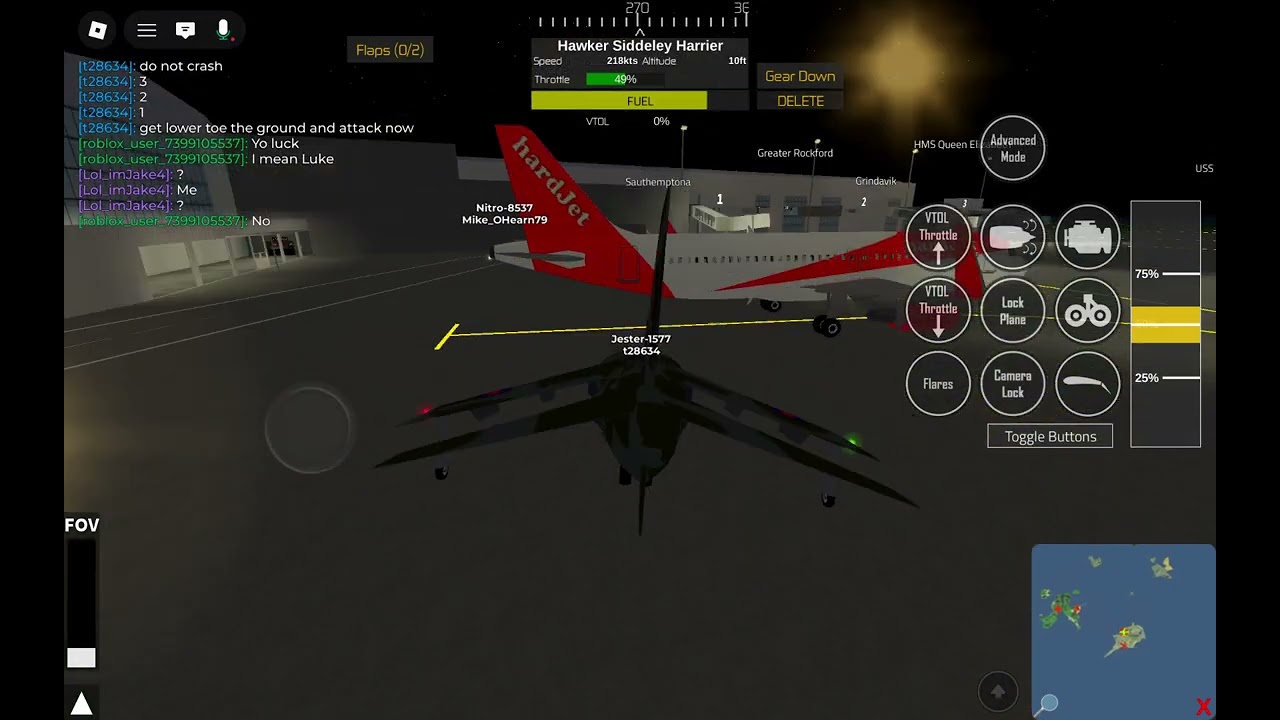 Pilot training simulator rp