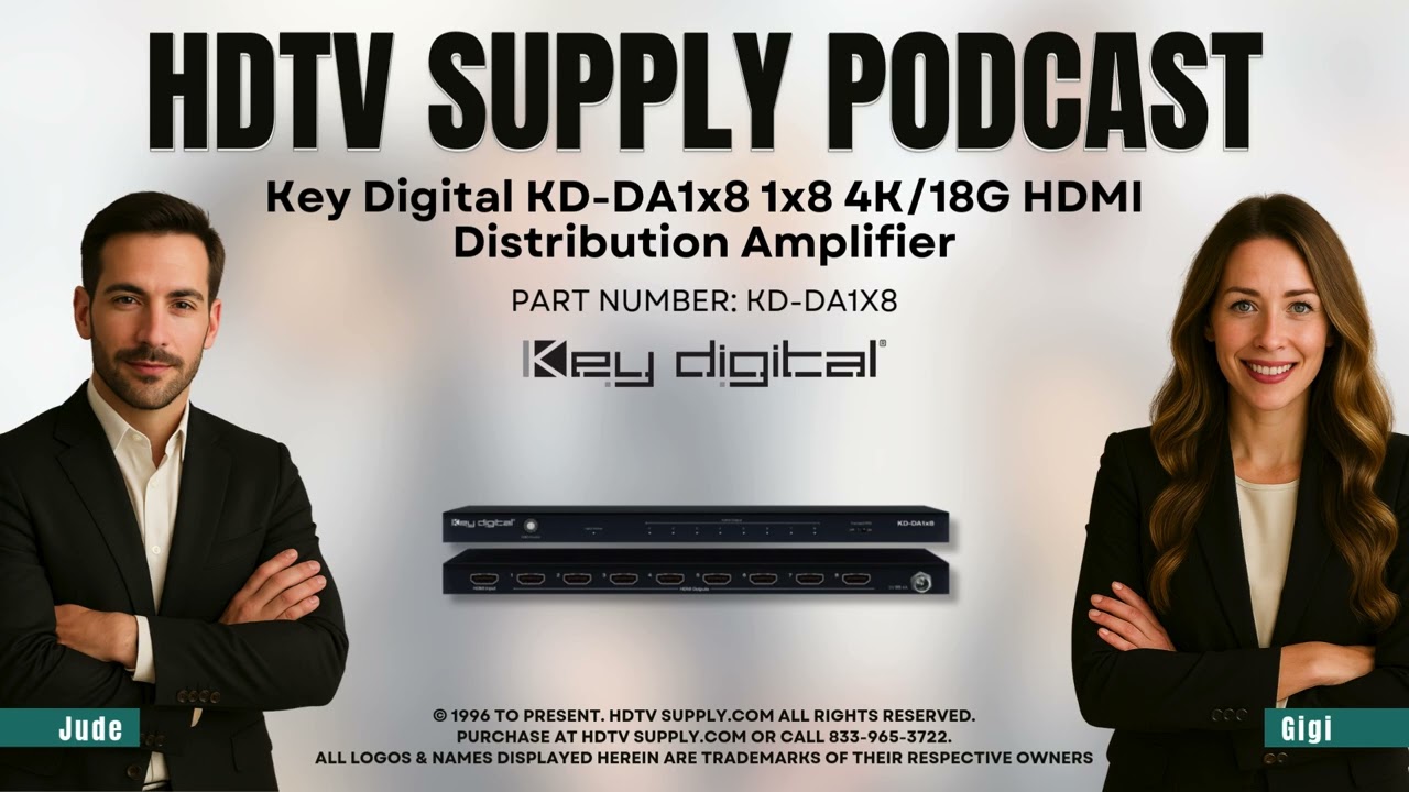 Key Digital KD-DA1x8 1x8 4K/18G HDMI Distribution Amplifier