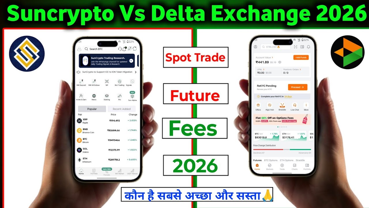 SunCrypto vs Delta Exchange App | Indian Traders ke liye Better Crypto App? | Honest Review 2026