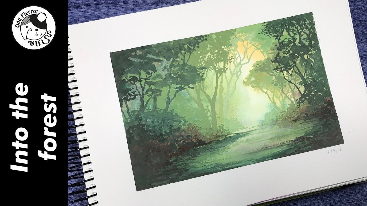 SPEEDPAINT ★ Gouache Clip #14 ☆ Into the forest