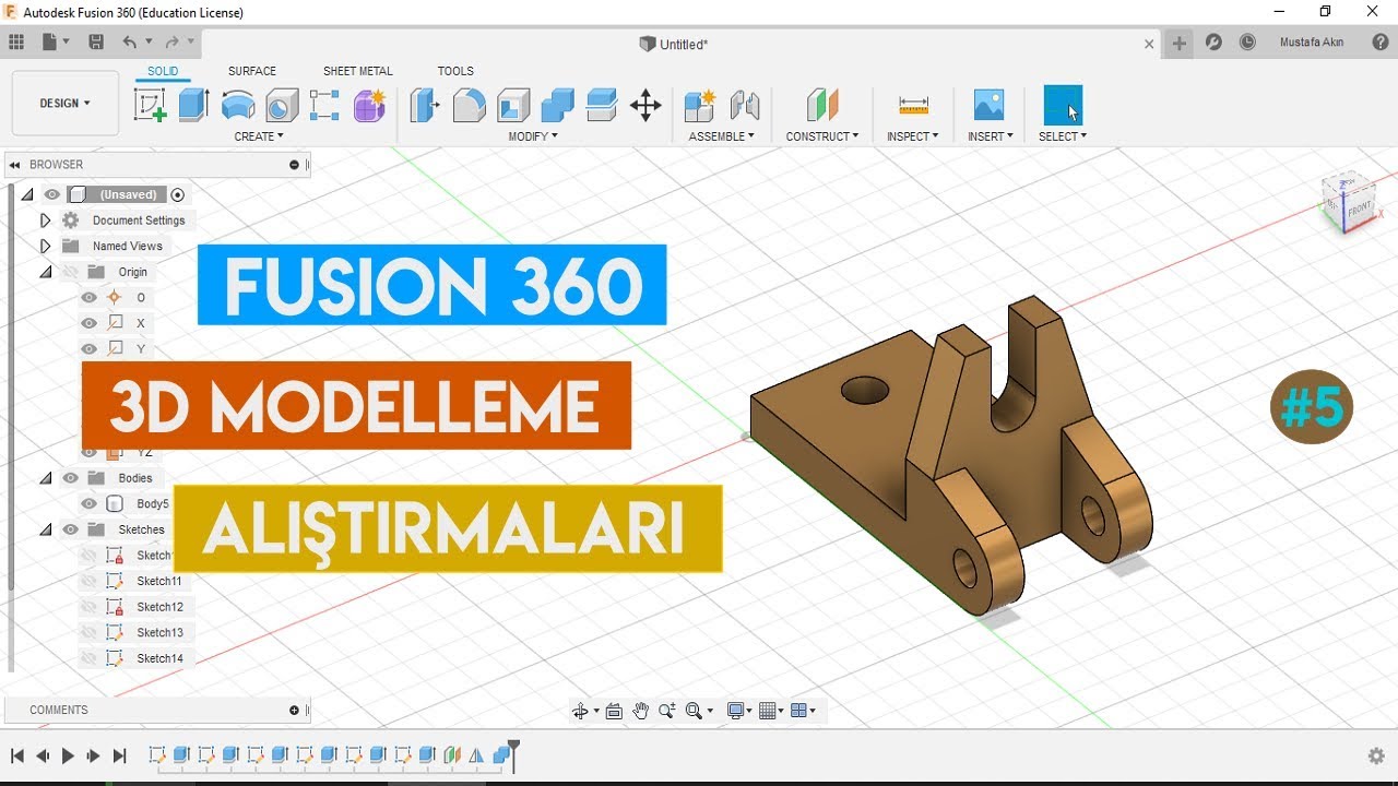 3D Modelleme Alıştırmaları | Fusion 360 #5