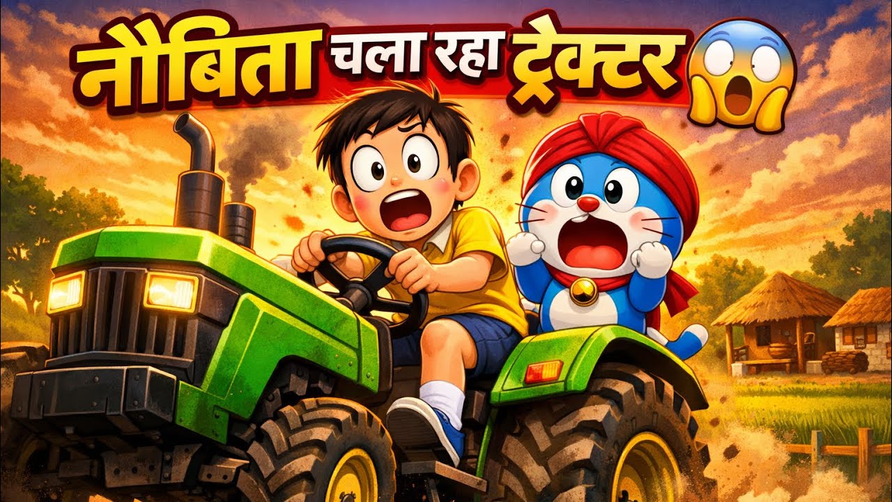 Doraemon ||जब Robot Cat बैठा Tractor पर 😱 | Funny Village Adventure”#newepisode #nobitashizuka #2026