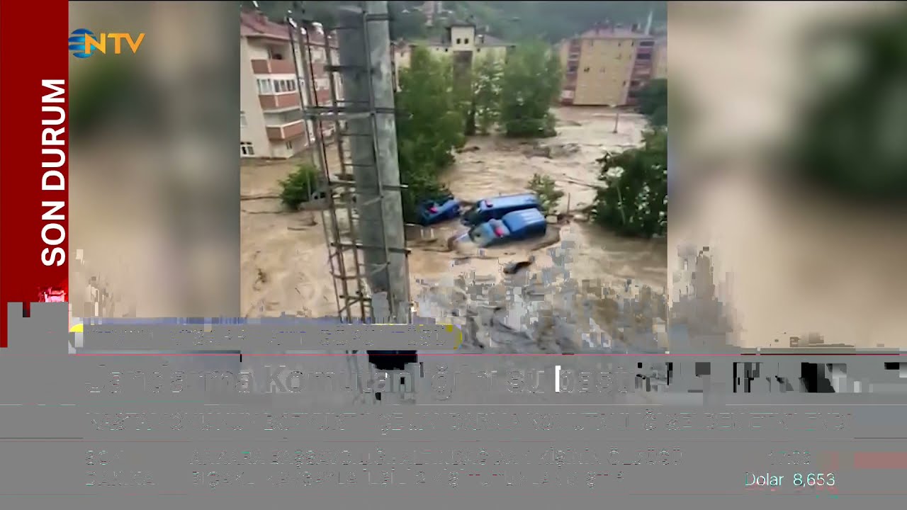 NTV | Kastamonu'nun Bozkurt İlçe Jandarma Komutanlığı selden etkilendi
