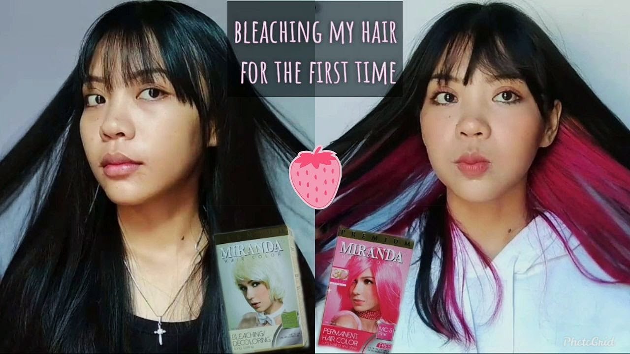 BLEACHING & CAT RAMBUT PINK 20 RB PAKE MIRANDA🔴| My sister dyed My hair pink🌷