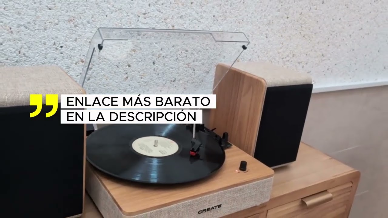CREATE Record Player Retro Tocadiscos Retro Blanco Roto Diseño Vintage