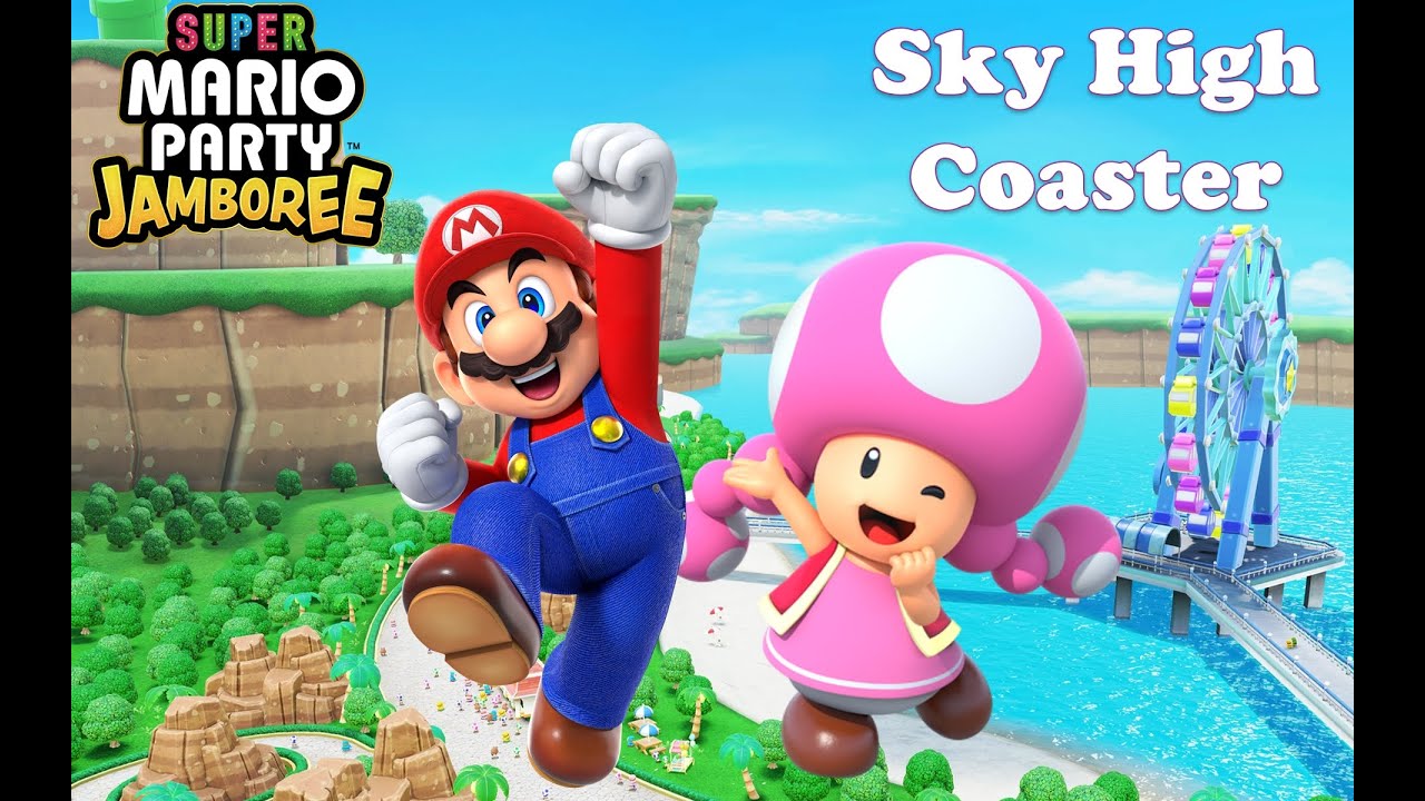 Super Mario Party Jamboree - Carnival Coaster - Mario & Toadette vs the Sky High Coaster