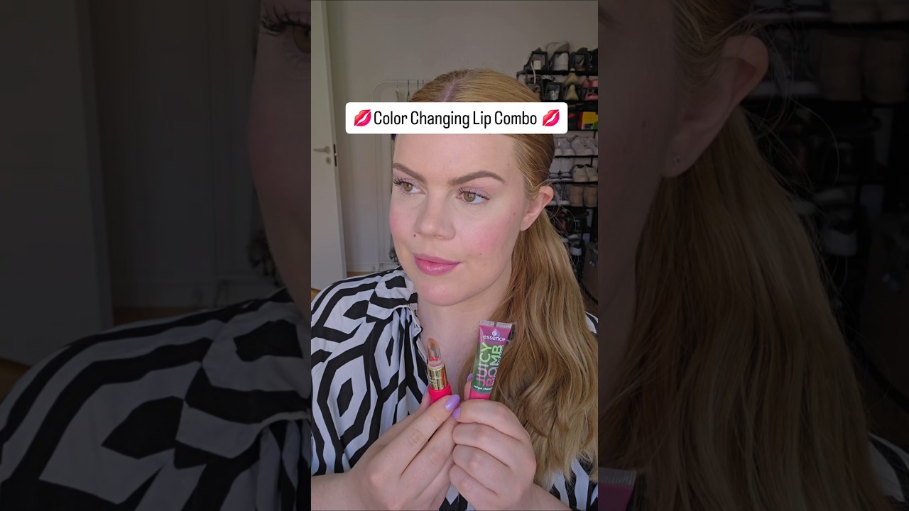 Lip combo 💋 #makeup #grwm #lipstick #lipcombo #lipgloss #essence #winkylux #colorchanging #lips #lip