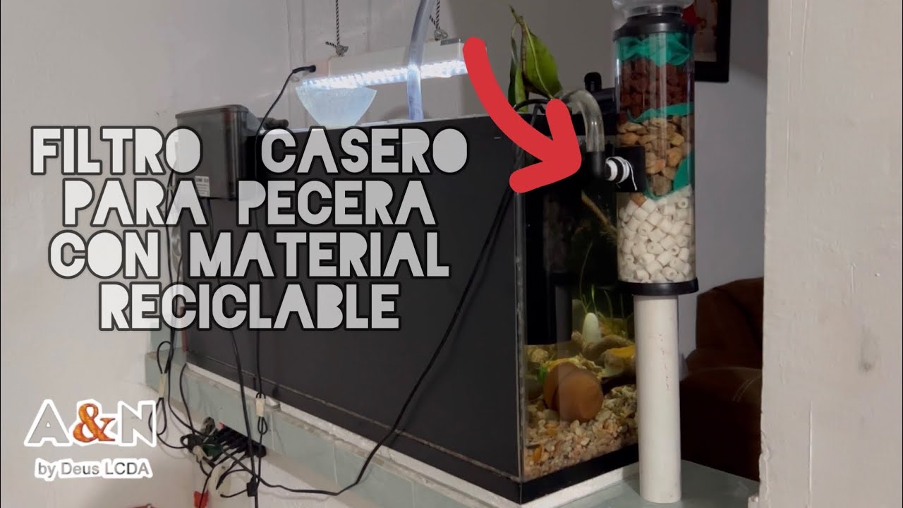 Filtro  Casero para Pecera con material reciclable