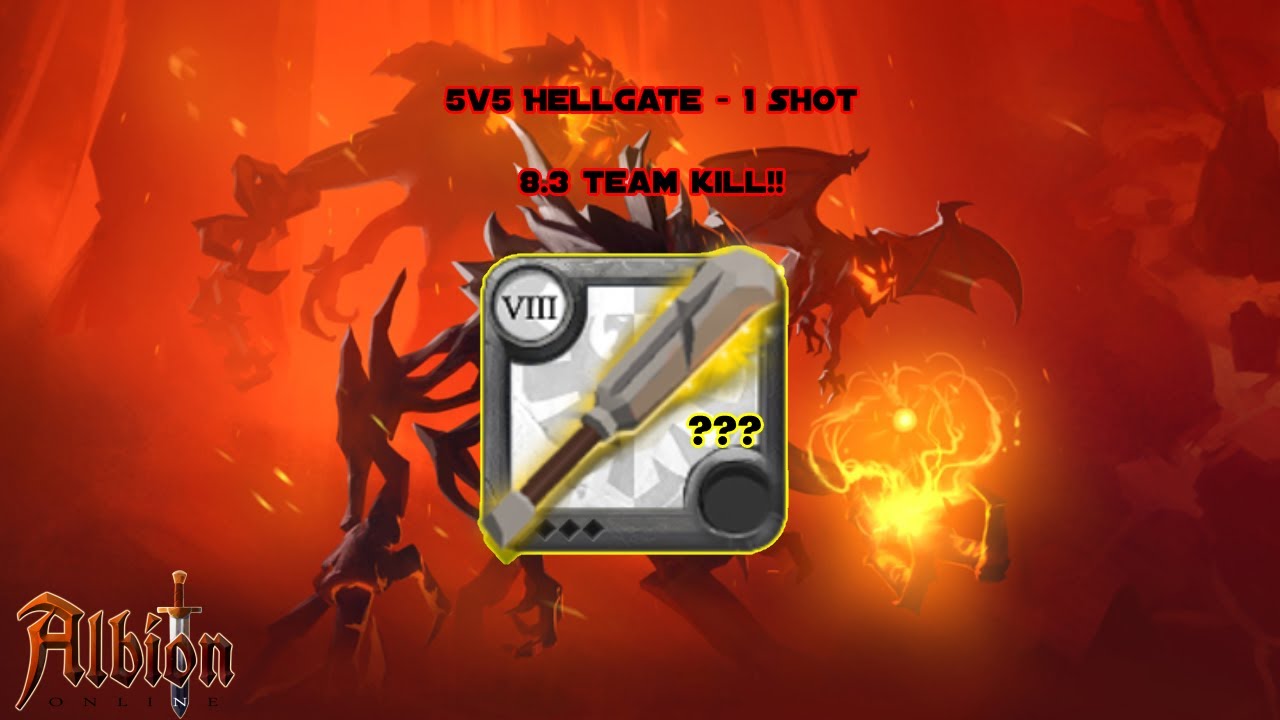 [Albion Online] 5v5 HG - One shot Bedrock Mace??!? 8.3 Kill!!