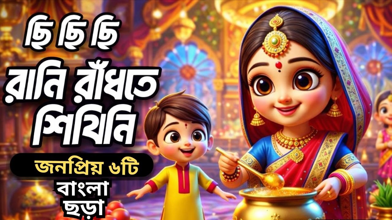 ছি ছি ছি রানি রাঁধতে শিখিনি | ৬টি জনপ্রিয় বাংলা ছড়া | Bangla Kids Rhymes