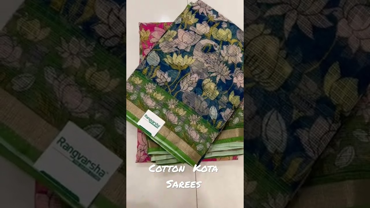Kalamkari printed cotton kota sarees. #kotasarees  #kota  #cottonsarees  #cottonsaree #gandhari