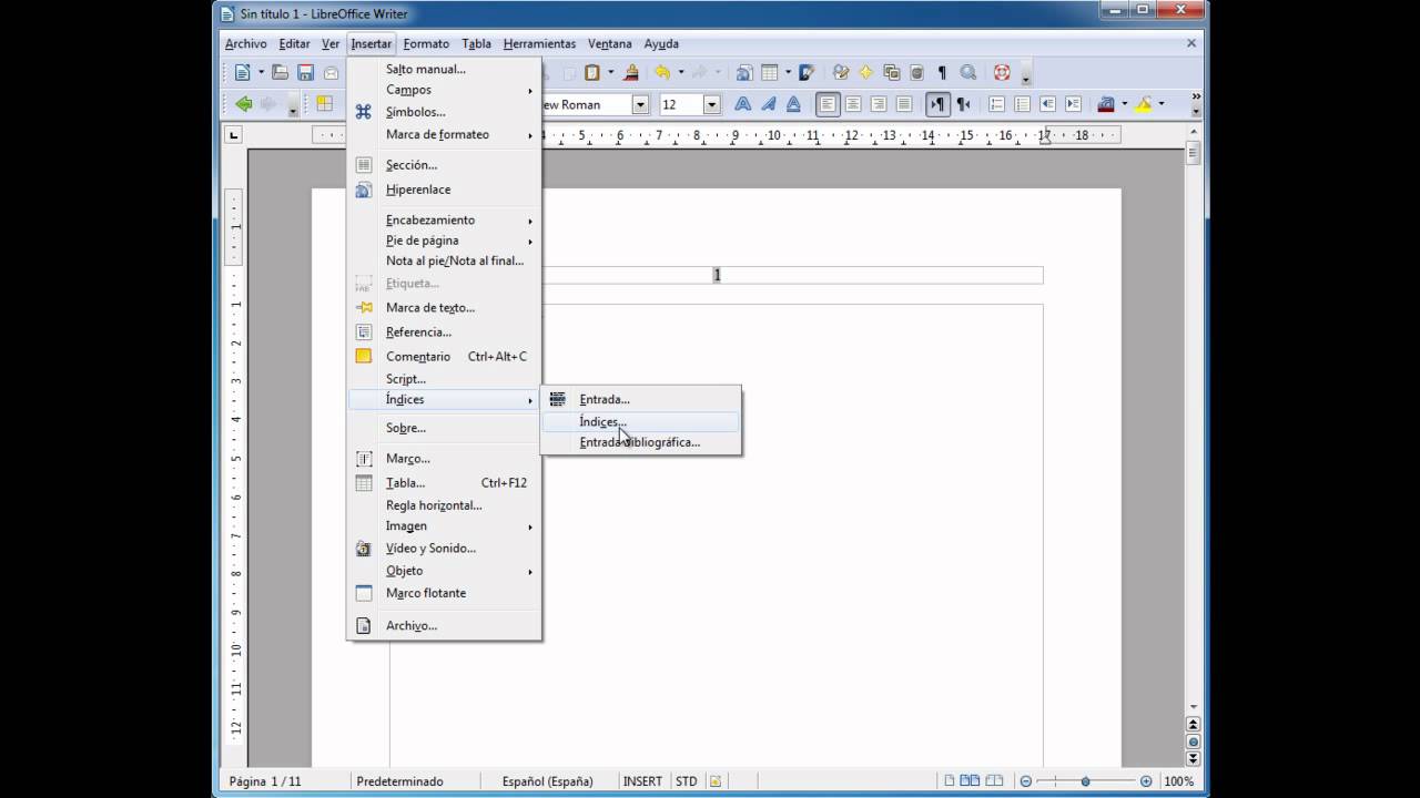 Libreoffice writer: indice de varios niveles
