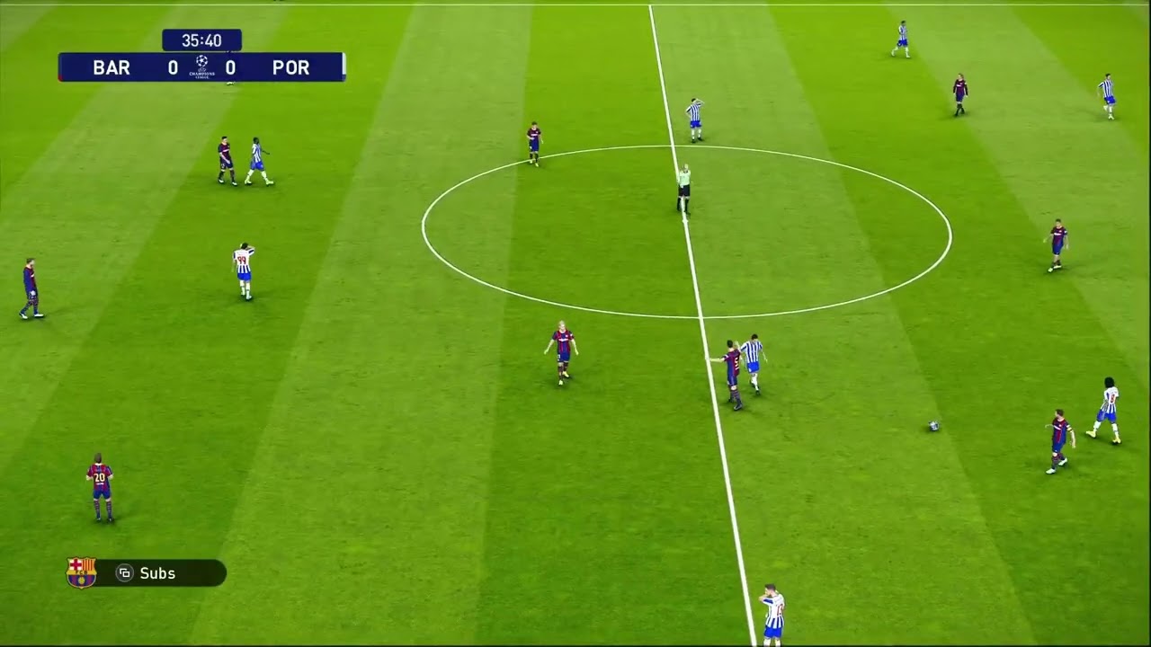 E football 2021 - Barcelona in UCL first match