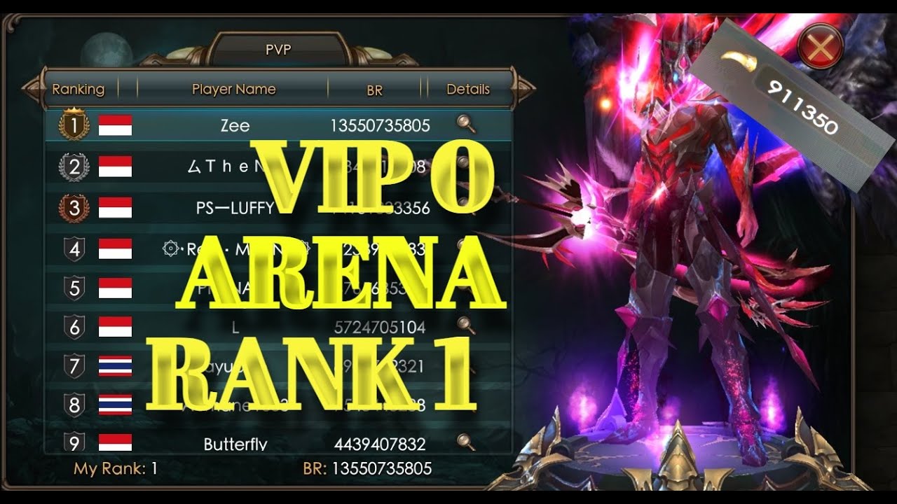 VIP 0 ARENA RANK 1 AFTER PIT BOOST!!!!!