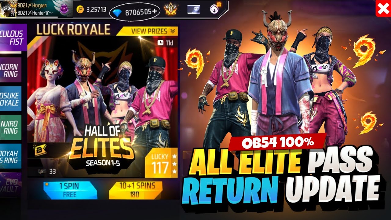 Old Elite Pass Bundle Return Confirm Date |New Event Free Fire Bangladesh Server|Free Fire New Event
