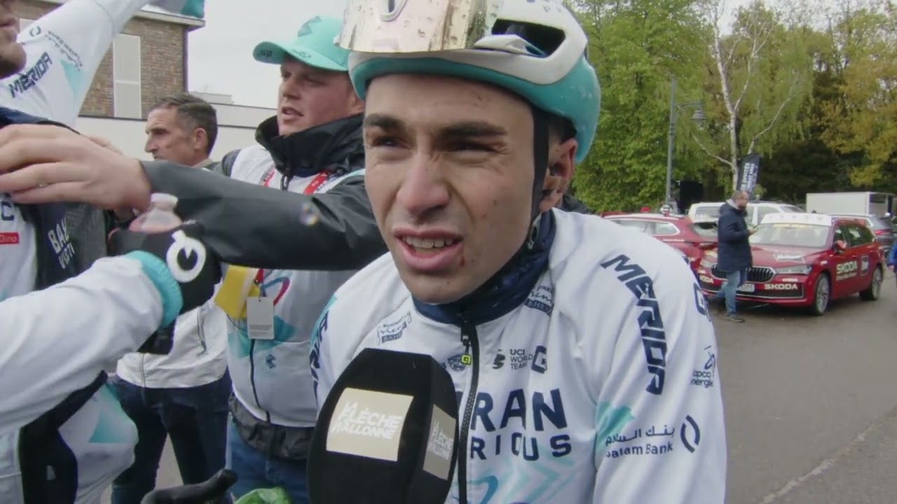 Lenny Martinez - Interview &agrave; l'arriv&eacute;e - La Fl&egrave;che Wallonne 2025